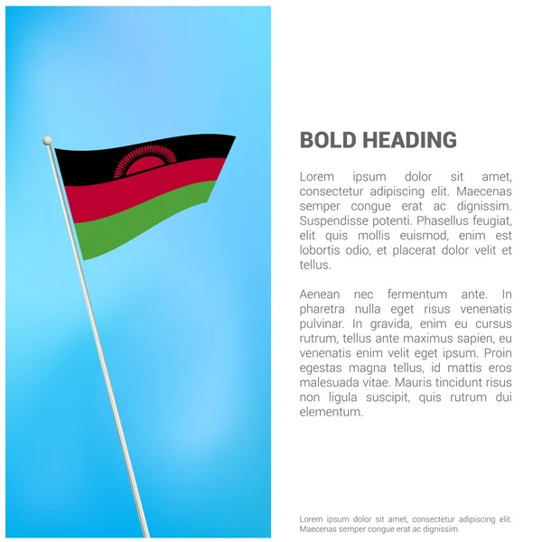 Brochura com bandeira do Malawi — Vetor de Stock