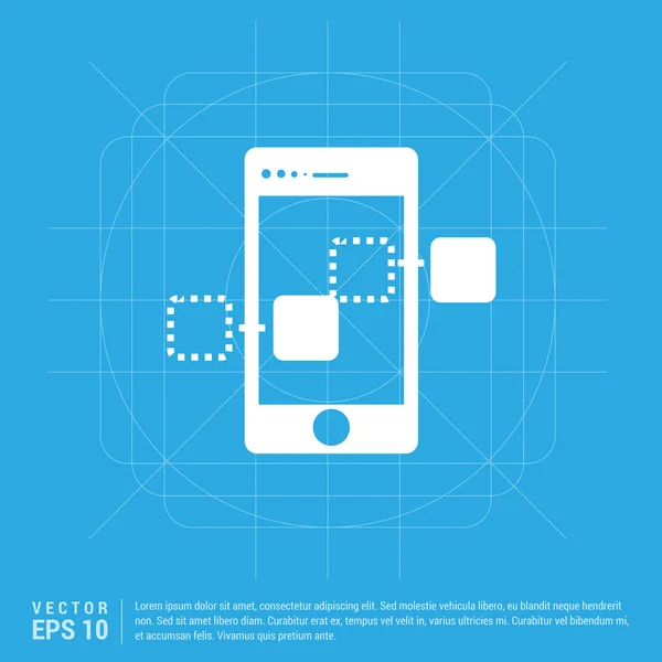 Telefone celular com ícones diferentes —  Vetores de Stock