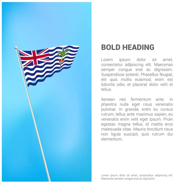 イギリス領インド洋地域の旗のパンフレット — ストックベクタ