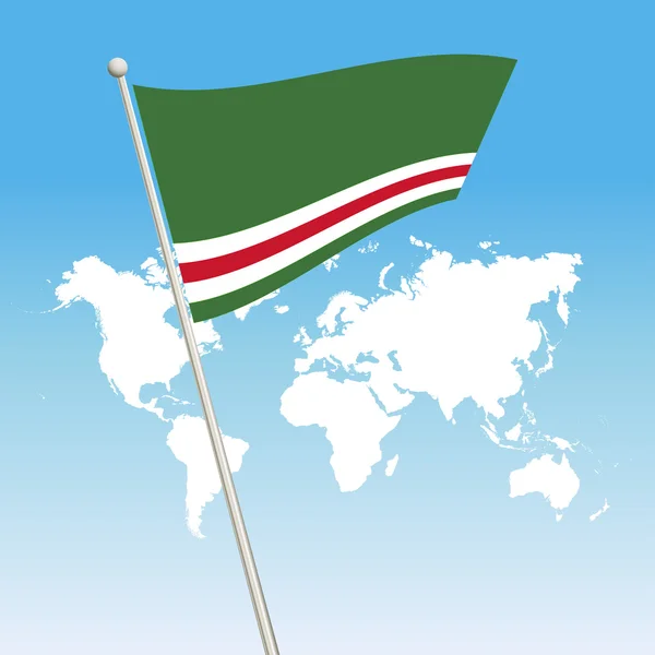 Mává Čečenské republiky Ichkeria vlajky — Stockový vektor