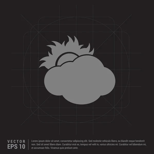 Cloud met zon pictogram — Stockvector