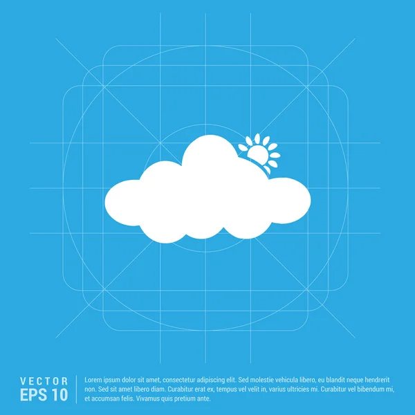 Σύννεφο με το εικονίδιο του ήλιου — Διανυσματικό Αρχείο