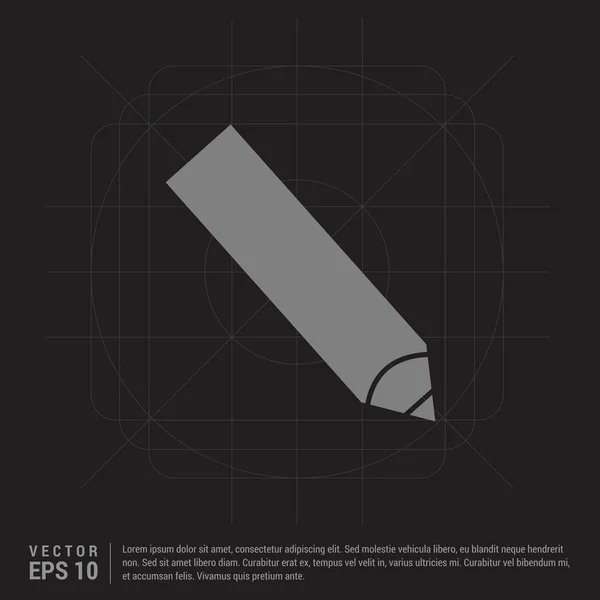Icono de lápiz de diseño plano — Vector de stock