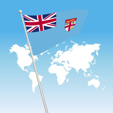 Sallama Fiji bayrak bir bayrak direği bağlayın