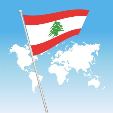 Sallama Lübnan Bayrağı bir bayrak direği bağlayın