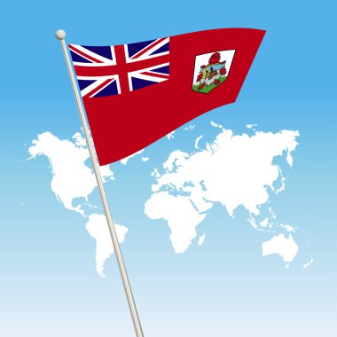 Sallama Bermuda bayrak bir bayrak direği bağlayın