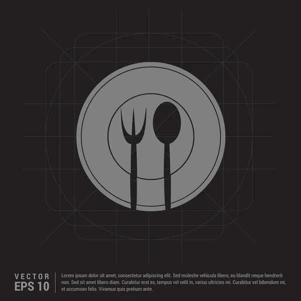 Icono de menú de alimentos con tenedor y cuchara — Vector de stock