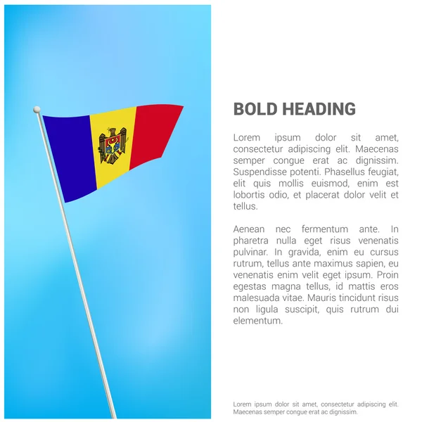 Brosur dengan bendera Moldova - Stok Vektor