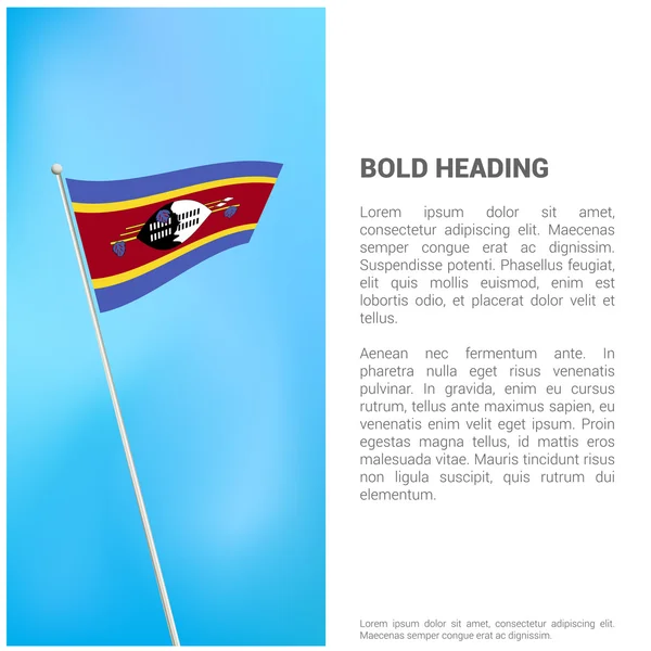 スワジランドの旗のパンフレット — ストックベクタ