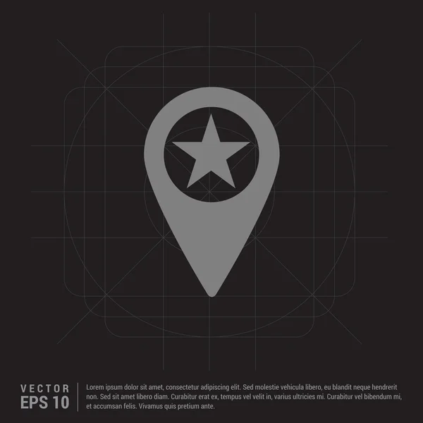 Puntero de mapa con icono de estrella — Archivo Imágenes Vectoriales
