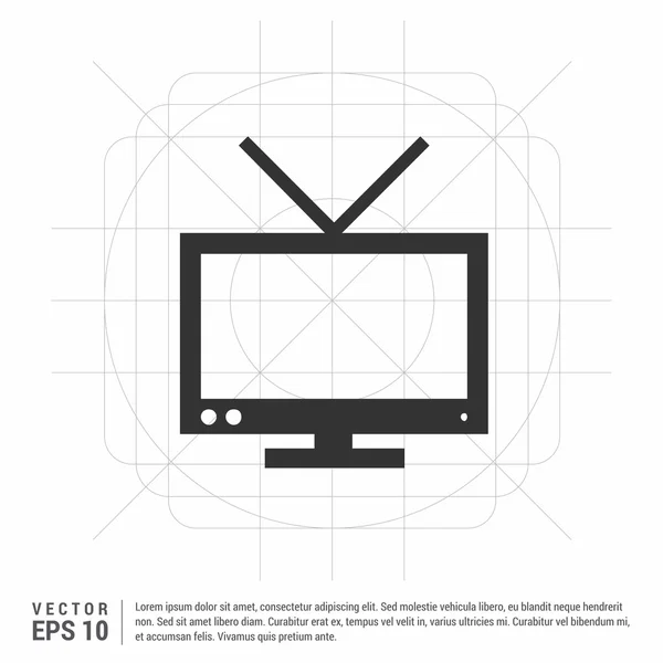 Επίπεδη εικονίδιο τηλεόραση — Διανυσματικό Αρχείο