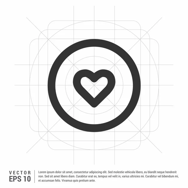 Icona del cuore bianco . — Vettoriale Stock