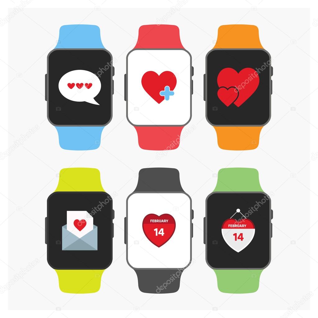 smart watches collection icons