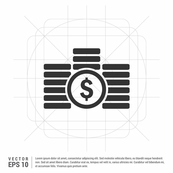 Dinheiro moedas pilhas ícone —  Vetores de Stock