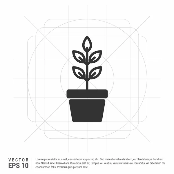 Planta en maceta icono — Vector de stock