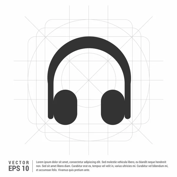 Ícone de fones de ouvido áudio — Vetor de Stock