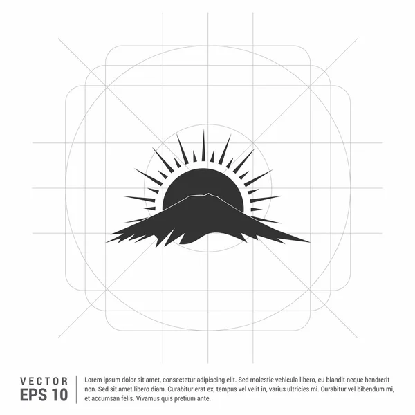 Lever de soleil dans les montagnes icône — Image vectorielle