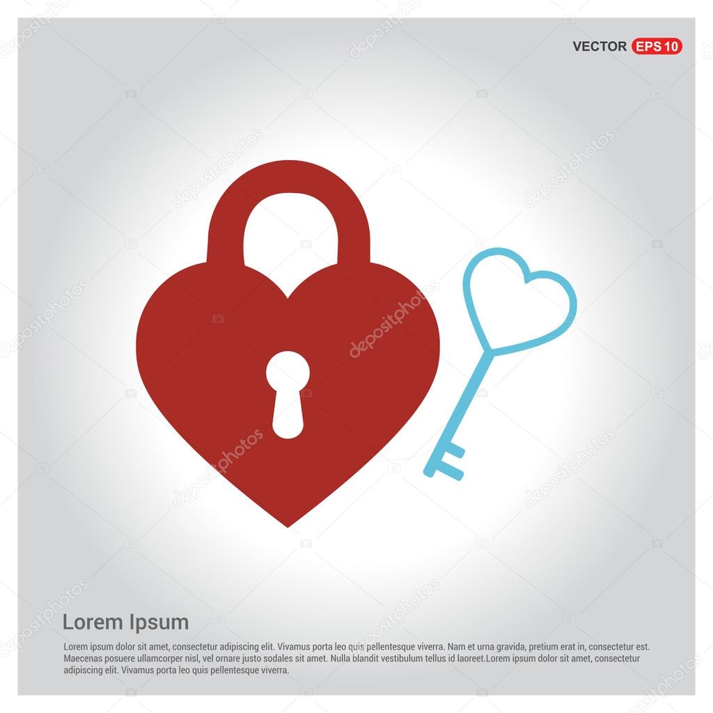 Key and heart shape lock 
