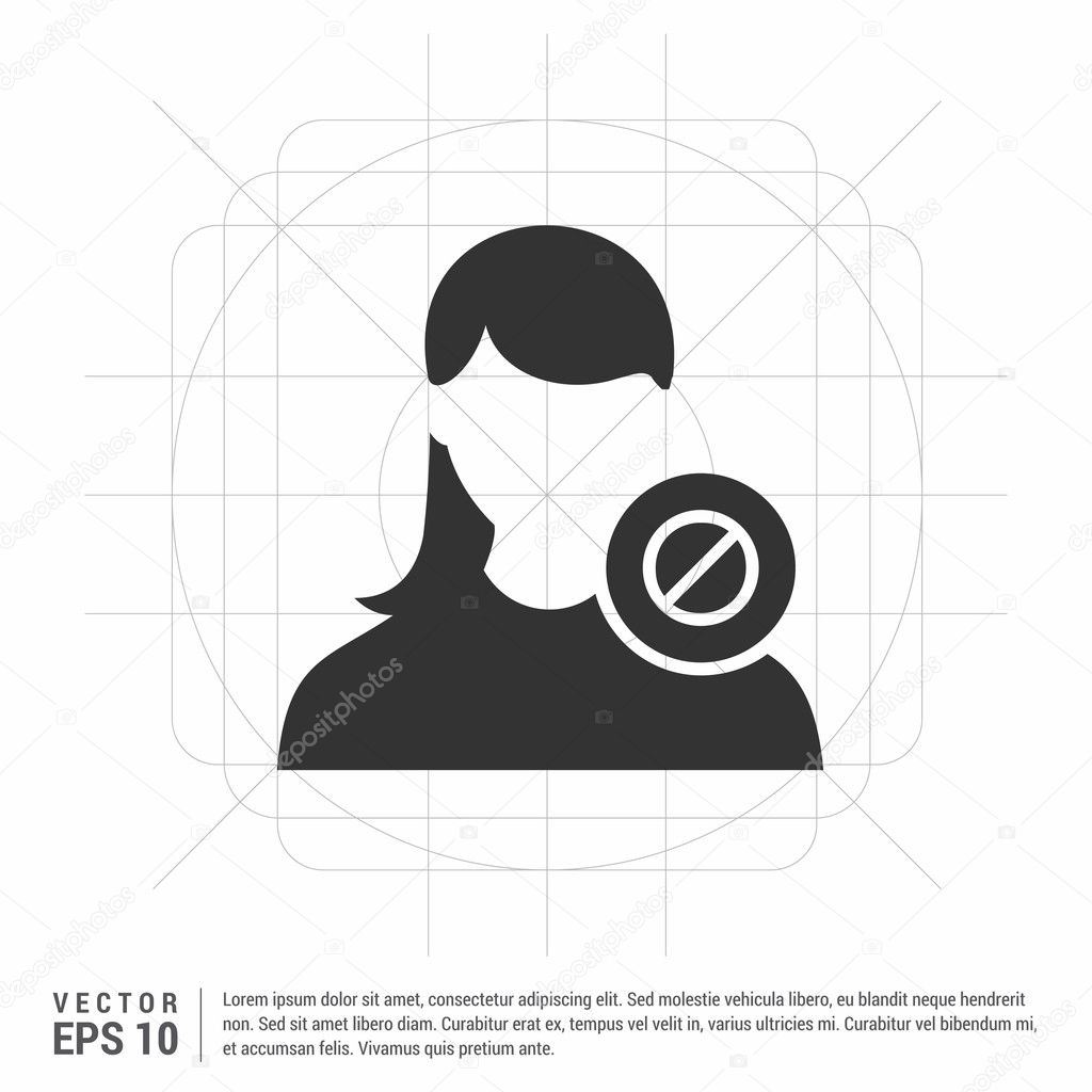 Usuario prohibido. Bloquear icono usuario Vector de stock #106240892 de  ©ibrandify, image size:1024x1024