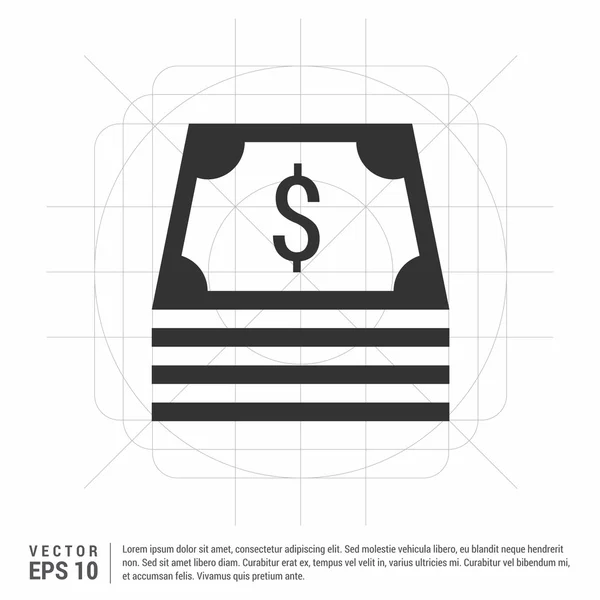 Icône billets en dollars — Image vectorielle