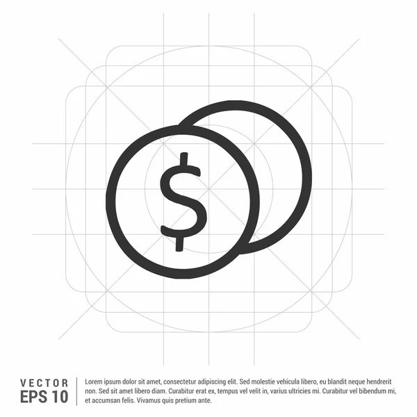 Icône argent dollar — Image vectorielle