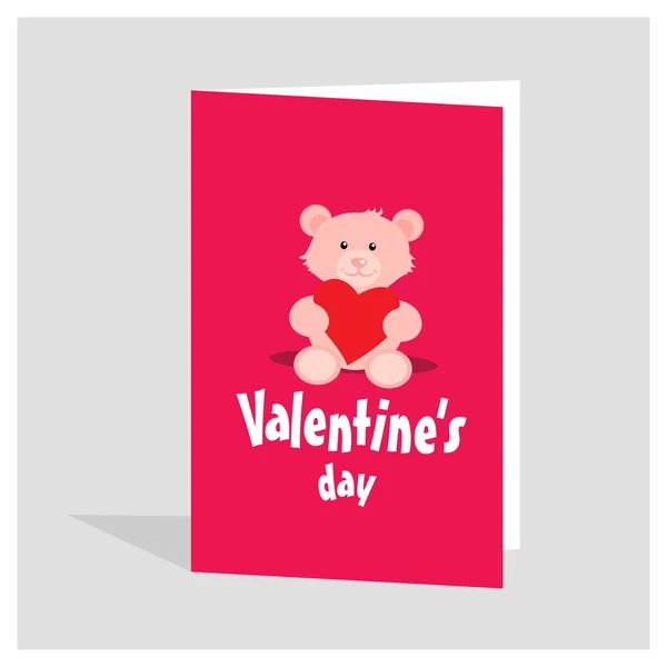 Valentinstag Hintergrund mit Teddybär — Stockvektor