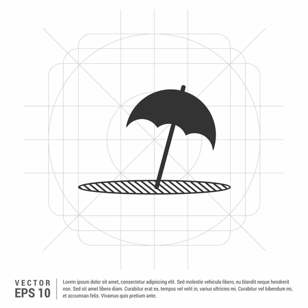 Parapluie de plage Icône — Image vectorielle