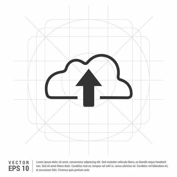 Icône de téléchargement d'ordinateur vers nuage — Image vectorielle
