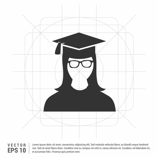 Estudiante graduado icono — Archivo Imágenes Vectoriales