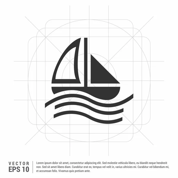Yachtboot-Ikone — Stockvektor