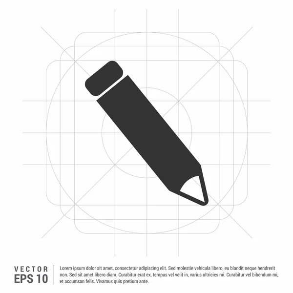 Ícone de lápis de design plano — Vetor de Stock