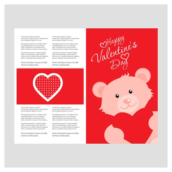 Valentijn achtergrond met teddy bear — Stockvector