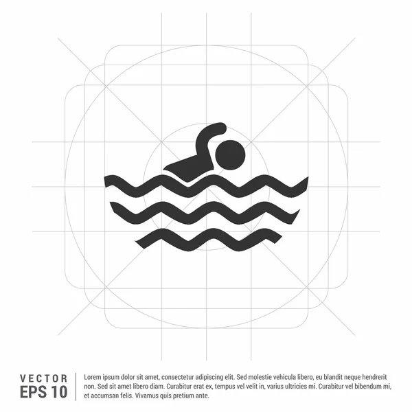 Lugar de natación icono — Archivo Imágenes Vectoriales