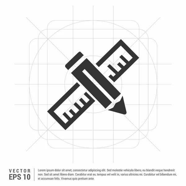 Ícone de lápis e régua — Vetor de Stock