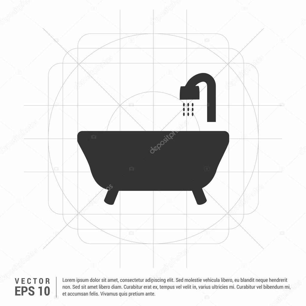 Tub and shower icon. vector illustration