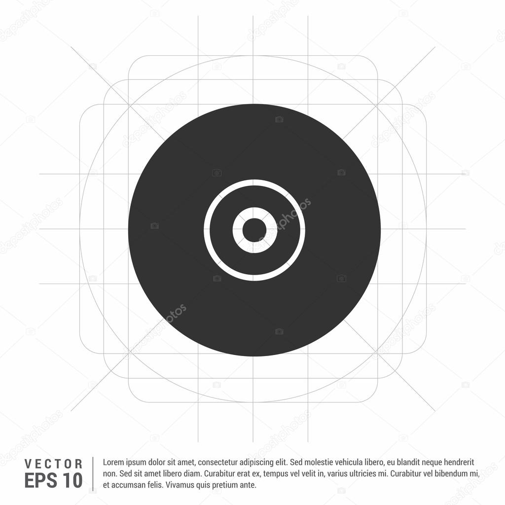 CD or DVD icon. Flat design style. Vector Illustration