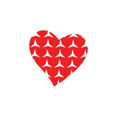 Sevgililer kalp tebrik kartı