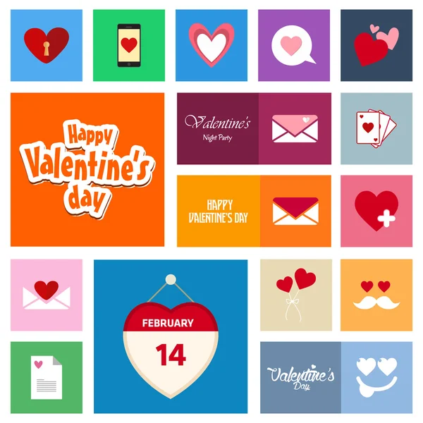 Valentine`s day backgrounds set. — Stock Vector