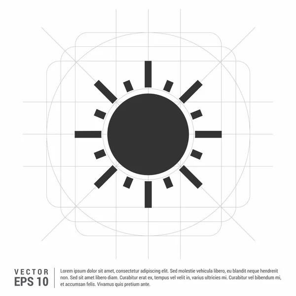 Sol, ícone do símbolo solar — Vetor de Stock
