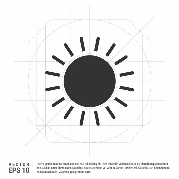 Soleil, icône symbole solaire — Image vectorielle