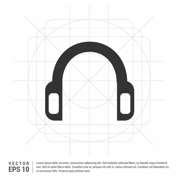 Ícone de fones de ouvido áudio — Vetor de Stock