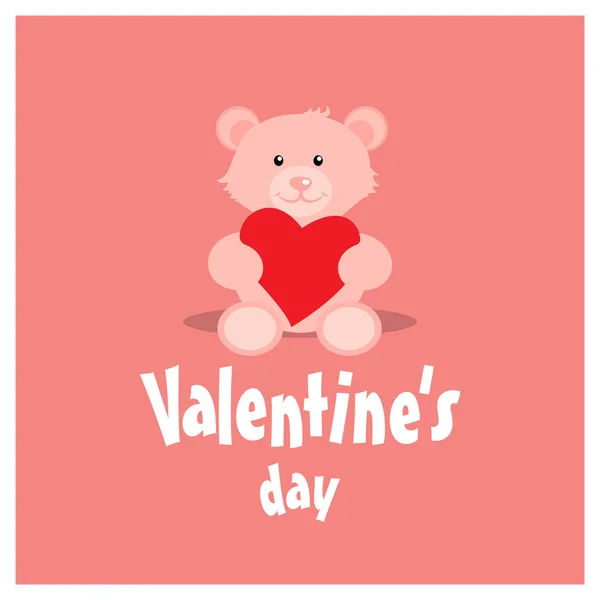 Valentine fundo com ursinho de pelúcia —  Vetores de Stock