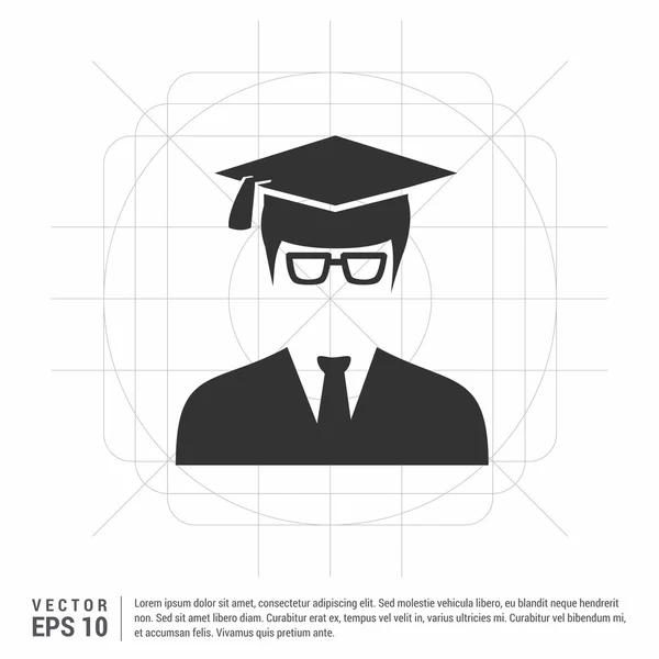 Estudiante graduado icono — Archivo Imágenes Vectoriales