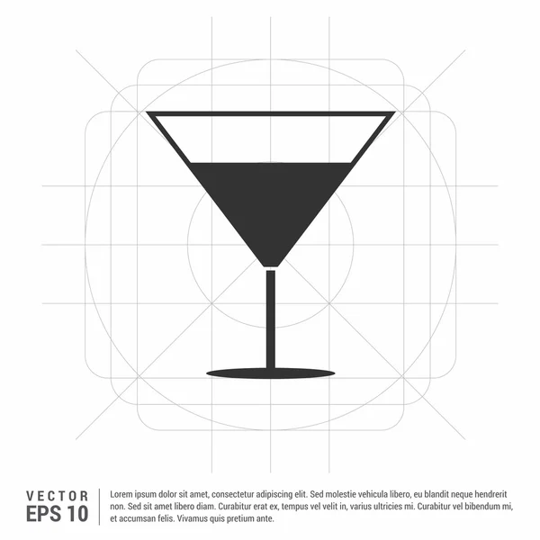 Bebida alcoólica ícone de vidro —  Vetores de Stock