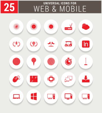 Evrensel web ve mobil Icon set.