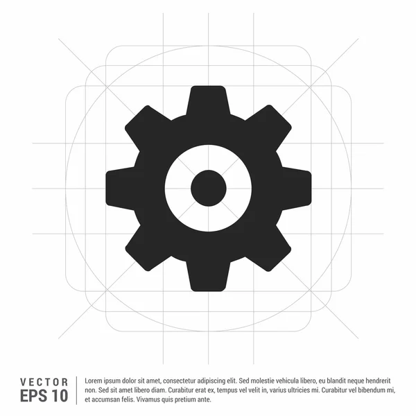 Ícone de roda de engrenagem — Vetor de Stock