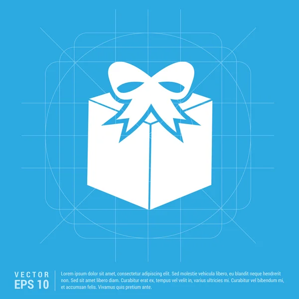 Icono de caja de regalo blanca . — Vector de stock