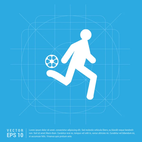 Joueur de football avec icône de balle — Image vectorielle