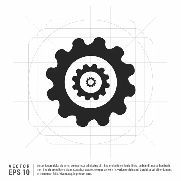 Ícone rodas de engrenagem — Vetor de Stock