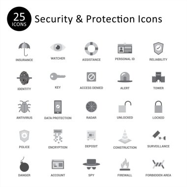 25 Evrensel ağ ve mobil simge seti.